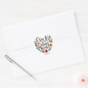 Schaffe in mir ein reines Herz floral Runder Aufkleber