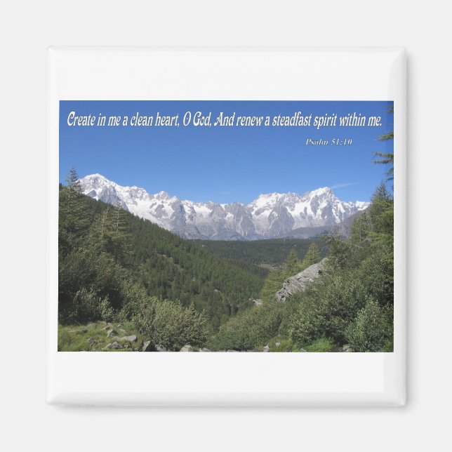 Schaffe in mir ein sauberes Herz, Oh Gott Psalm 51 Magnet (Vorne)