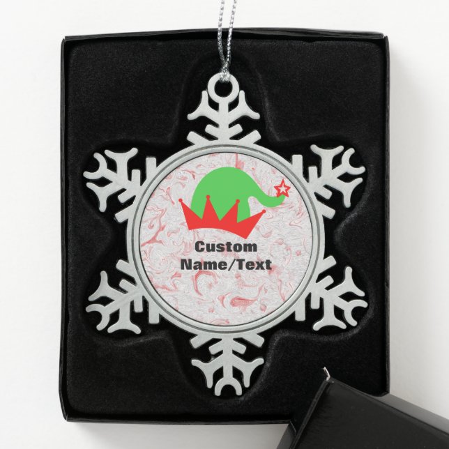 Schaffen Sie ein Familiensornament, personalisiere Schneeflocken Zinn-Ornament (Box)