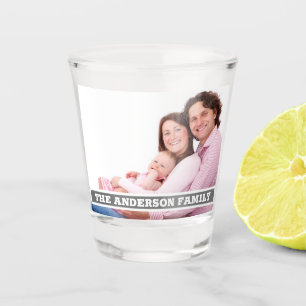 Schaffen Sie Familien-Foto-Monogramm Schnapsglas