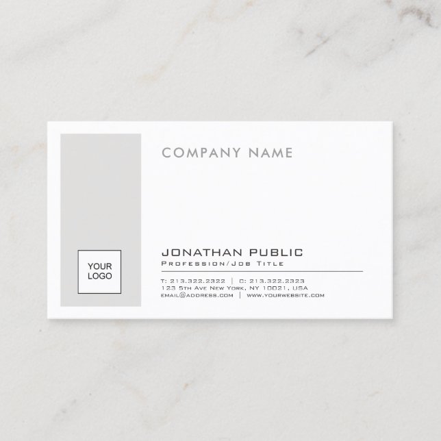 Schaffen Sie Ihr eigenes elegantes schlichtes Visitenkarte (Vorderseite)