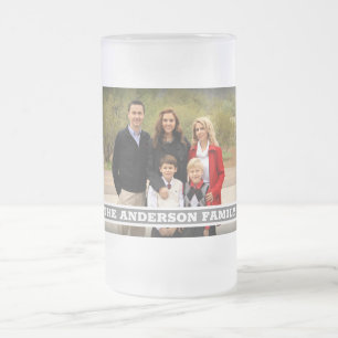 Schaffen Sie Ihr eigenes Familien-Foto-Monogramm Mattglas Bierglas