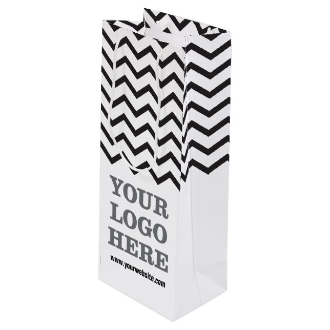 Schaffen Sie Ihr eigenes Logo Geschenktüte Für Weinflaschen (Vorderseite Schrägansicht)