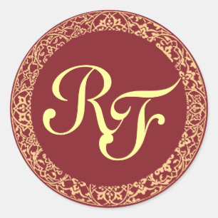 Schaffen Sie Ihr eigenes Monogramm! Runder Aufkleber