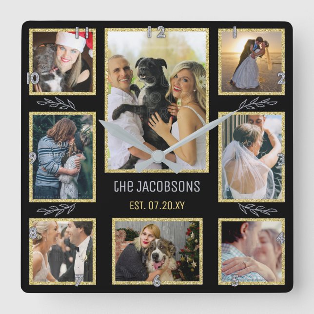 Schaffen Sie Ihre eigene Familien-oder der Quadratische Wanduhr (Vorderseite)