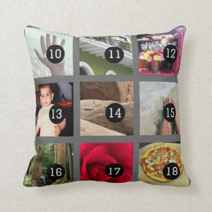 Schaffen Sie Ihre eigene Fotocollage mit 18 Kissen