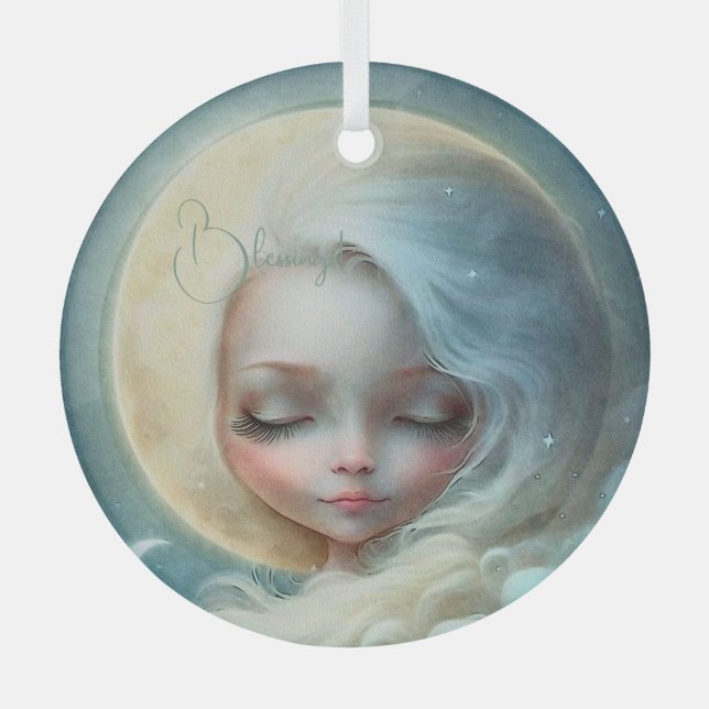Schaffen Sie Ihre eigene Mondlichter Traumgöttin Ornament Aus Glas (Vorderseite)
