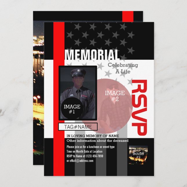 Schaffen Sie Ihre Selbst mit 4 Bildern und 12 Einladung (Vorne/Hinten)