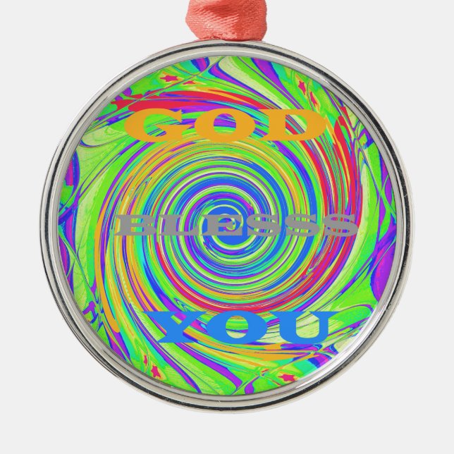 Schaffen Sie Ihren eigenen Gott segne Sie inspirie Silbernes Ornament (Vorne)