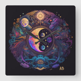 Schaffen Sie Ihren eigenen mystischen Mann auf dem Quadratische Wanduhr