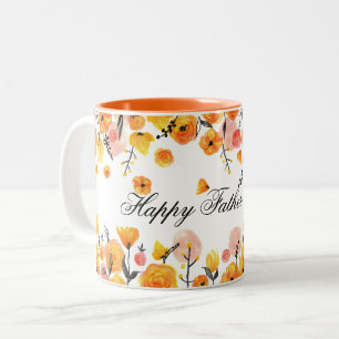 Schaffen Sie Ihren eigenen rosa und gelben Tag des Zweifarbige Tasse