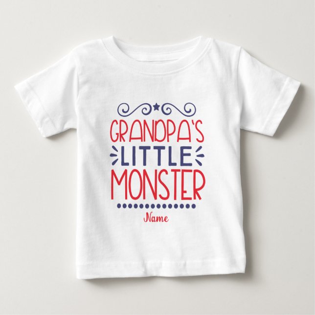 Schaffen Sie sich das kleine Monster Ihres Opa Baby T-shirt (Vorderseite)
