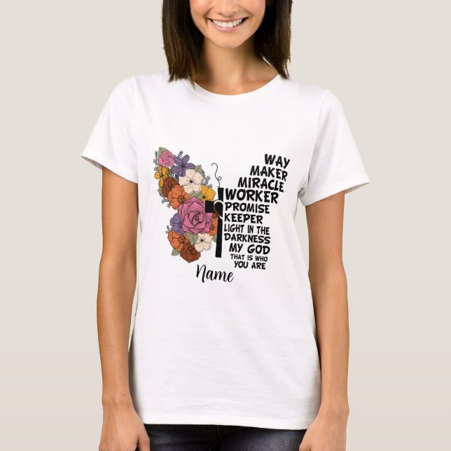 Schaffen Sie sich Ihr eigenes Blumen-Schmetterling T-Shirt (Vorderseite)