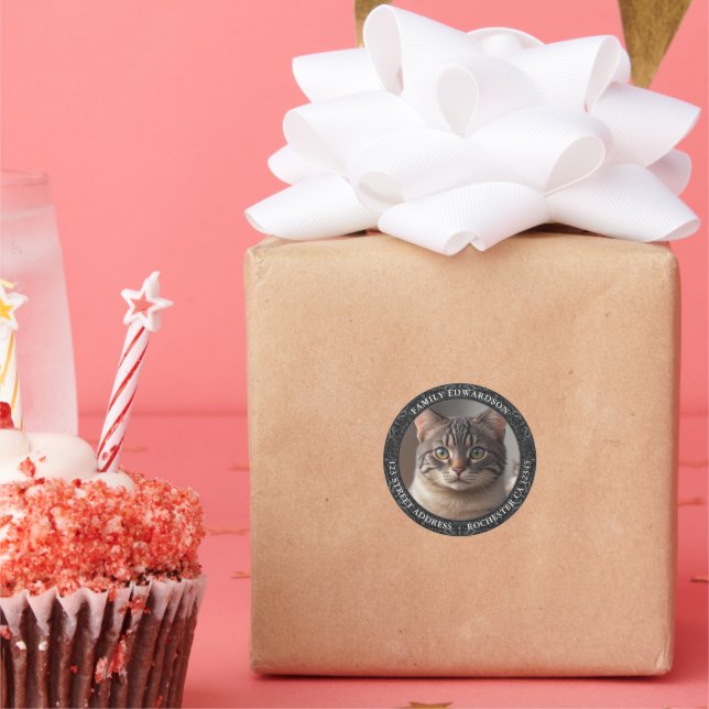 Schaffen Sie sich Ihre eigene hübsche Rücksendeadr Runder Aufkleber (Party)