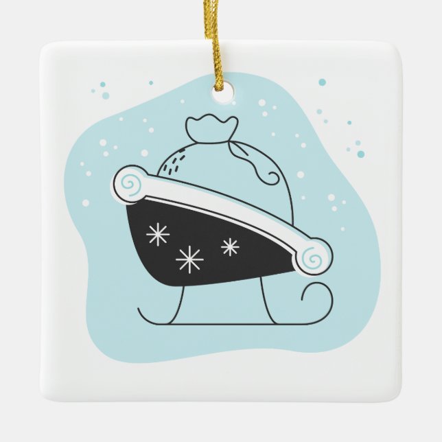 Schaffen Sie Weihnachten für Ihren Weihnachtsmann Keramikornament (Vorderseite)