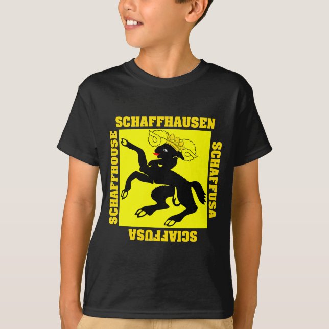 Schaffhausen die Schweiz Bezirk-Flagge T-Shirt (Vorderseite)