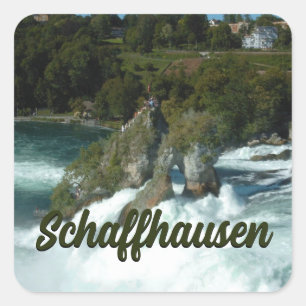 Schaffhausen Landschaftlicher Rheinfall in der Sch Quadratischer Aufkleber