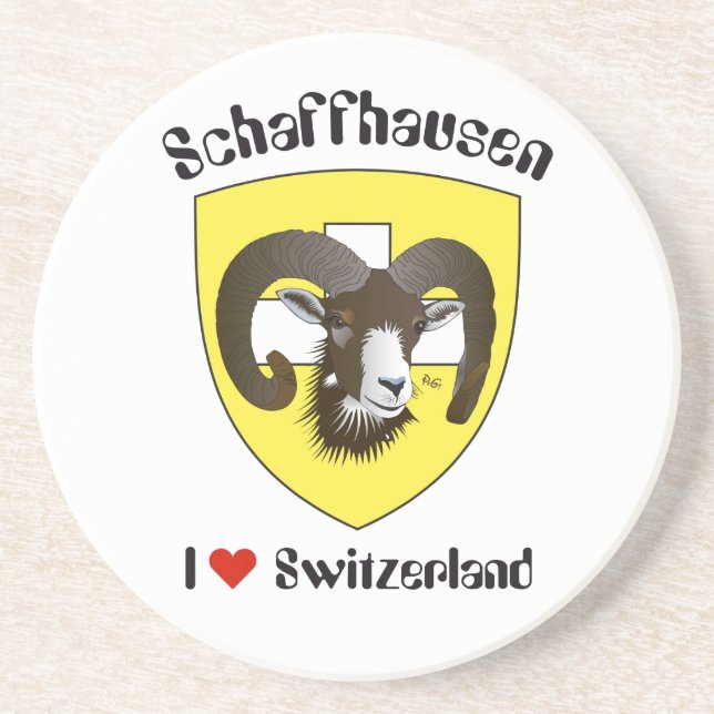 Schaffhausen Schweiz BierŌ Sandstein Untersetzer (Vorne)