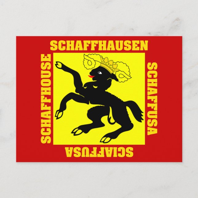 Schaffhausen Schweiz Flaggenstaat Kanton Postkarte (Vorderseite)