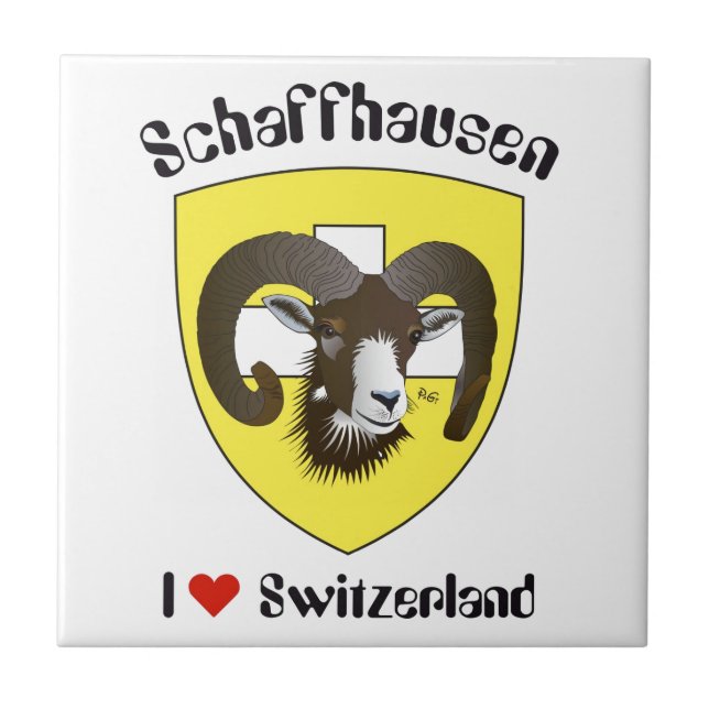 Schaffhausen Schweiz Suisse Svizzera Svizra Fliese (Vorderseite)