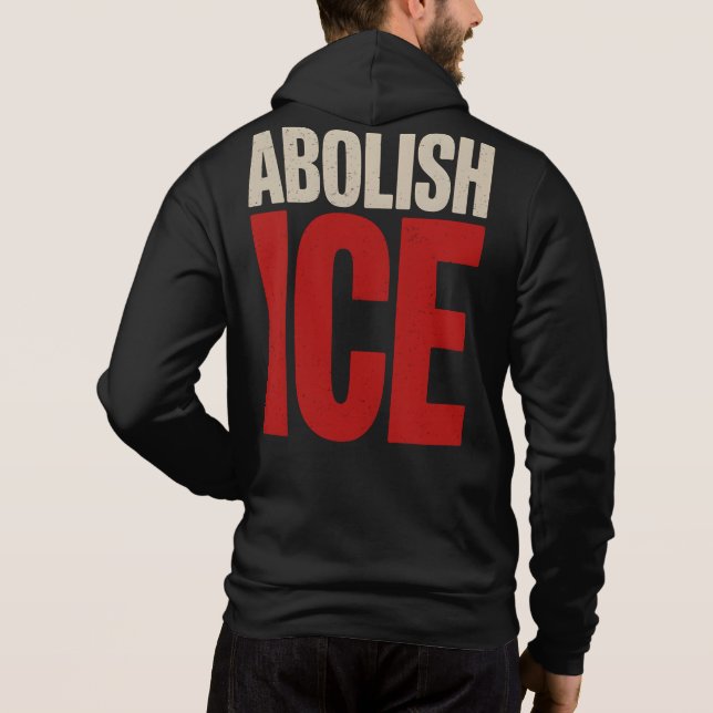 Schafft ICE ab Minimalistischer Protest-Typografie Hoodie (Rückseite)