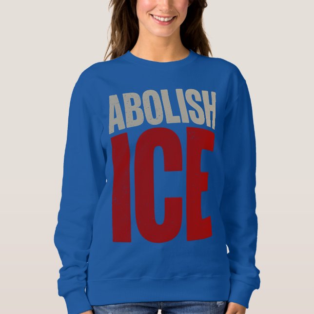 Schafft ICE ab Minimalistischer Protest-Typografie Sweatshirt (Vorderseite)