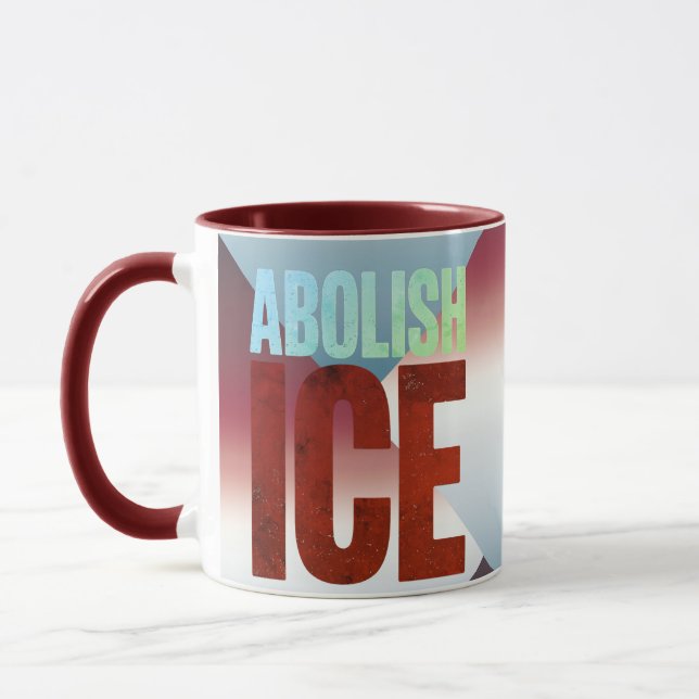 Schafft ICE ab Minimalistischer Protest-Typografie Tasse (Links)