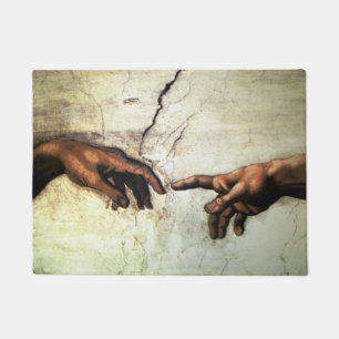 Schaffung von Adam - Hände Michelangelo 1475 - Fußmatte
