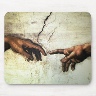 Schaffung von Adam - Hände Michelangelo 1475 - Mousepad