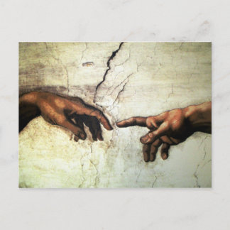 Schaffung von Adam - Hände Michelangelo 1475 - Postkarte