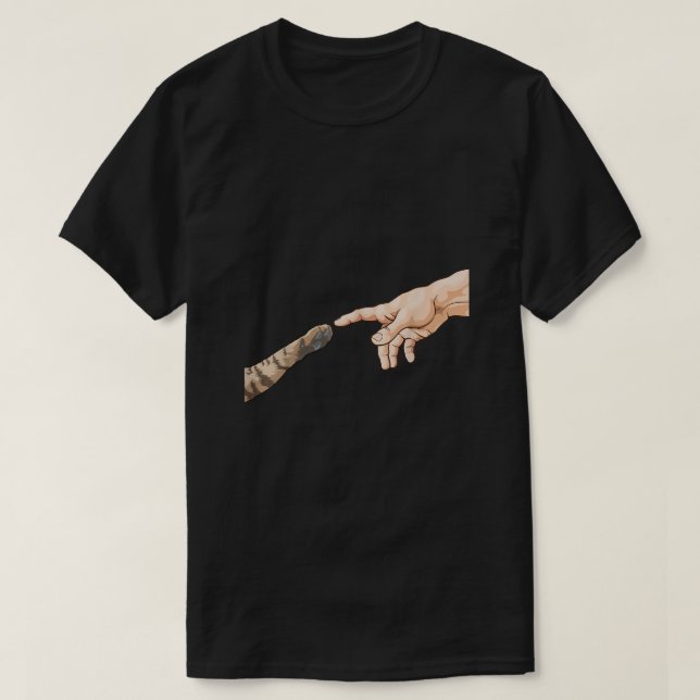 Schaffung von Adam Hands Cat Michelangelo Touch G T-Shirt (Design vorne)
