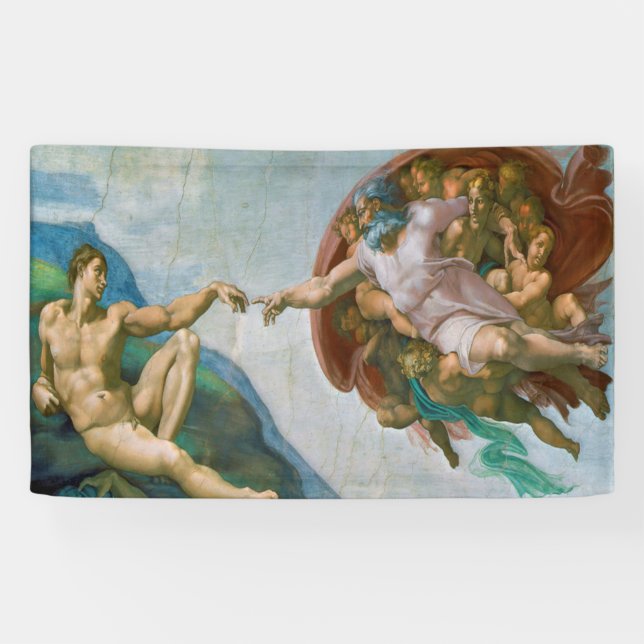 Schaffung von Adam - Michelangelo 1475 - 1564 Banner (Horizontal)