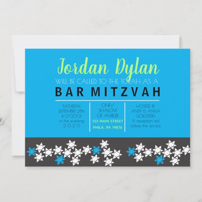 Schaffung von Bar Bat Mitzvah Einladung (Vorderseite)