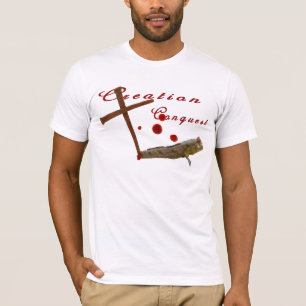 Schaffungs-Eroberungdarwin-Fisch-Shirt T-Shirt