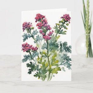 Schafgarbe - Aquarellblumen Karte