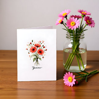 Schafgarben-Blumen-Notizkarte
