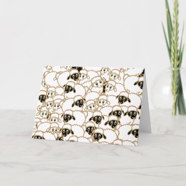 Schafherde, die Ewe frohe Weihnachten wünschen. (Vorderseite)