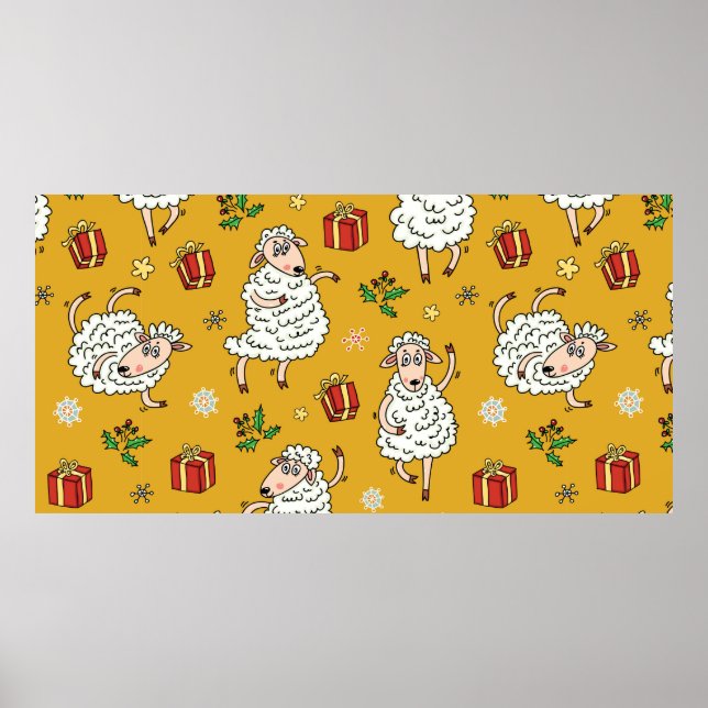 SchafHintergrund Vintag Poster (Vorne)