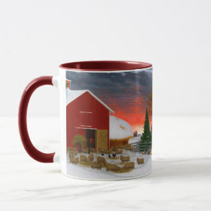 Schafhof Barnyard im Winter Horatio Shaw 1885 Tasse