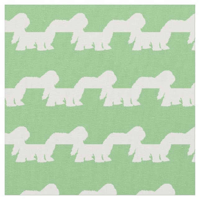 Schafhund Silhouette Pet Sage Green Stoff (Nahaufnahme)