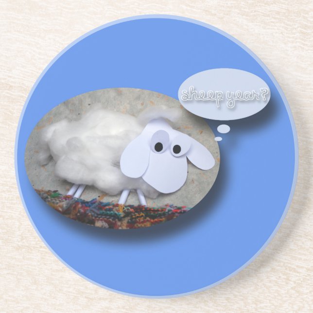 Schafjahr? Chinesischer Jahr Zodiac Sandstone Unte Untersetzer (Vorne)