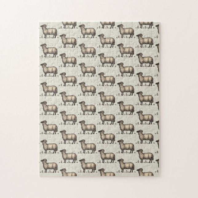 Schaflammfarm Vintag Puzzle (Vertikal)