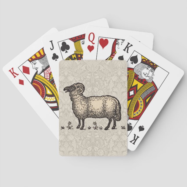 Schaflammfarm Vintag Spielkarten (Rückseite)