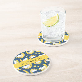 Schafmuster, schlafende Schafe, Mond, Ihr Name Getränkeuntersetzer