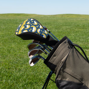 Schafmuster, schlafende Schafe, Mond, Ihr Name Golf Headcover