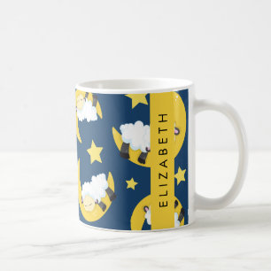 Schafmuster, schlafende Schafe, Mond, Ihr Name Kaffeetasse