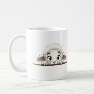 Schafpeeking Niedlich Adorable Funny Animal Cartoo Kaffeetasse