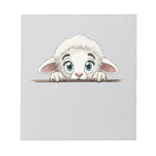 Schafpeeking Niedlich Adorable Funny Animal Cartoo Notizblock