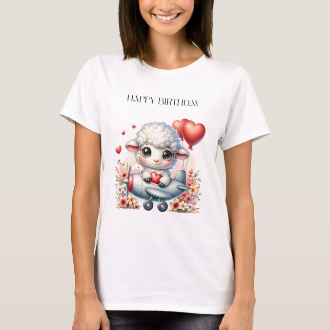 Schafpilot Geburtstag T-Shirt (Vorderseite)