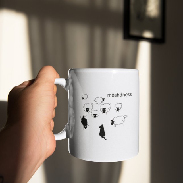 Schafschaf, der handstehende Schafherde macht Kaffeetasse (Von Creator hochgeladen)
